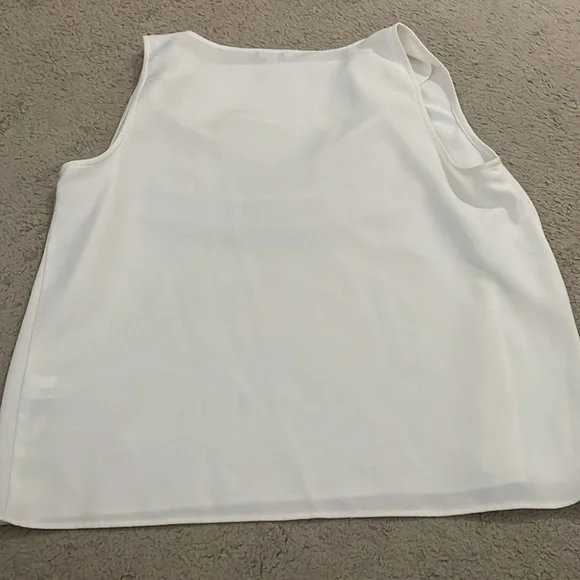 J. Crew sleeveless white top with draping neck. - Picture 2 of 3